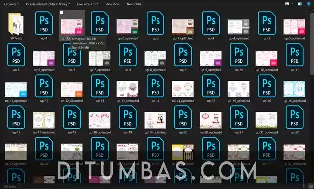 include file undangan psd, font dan preview