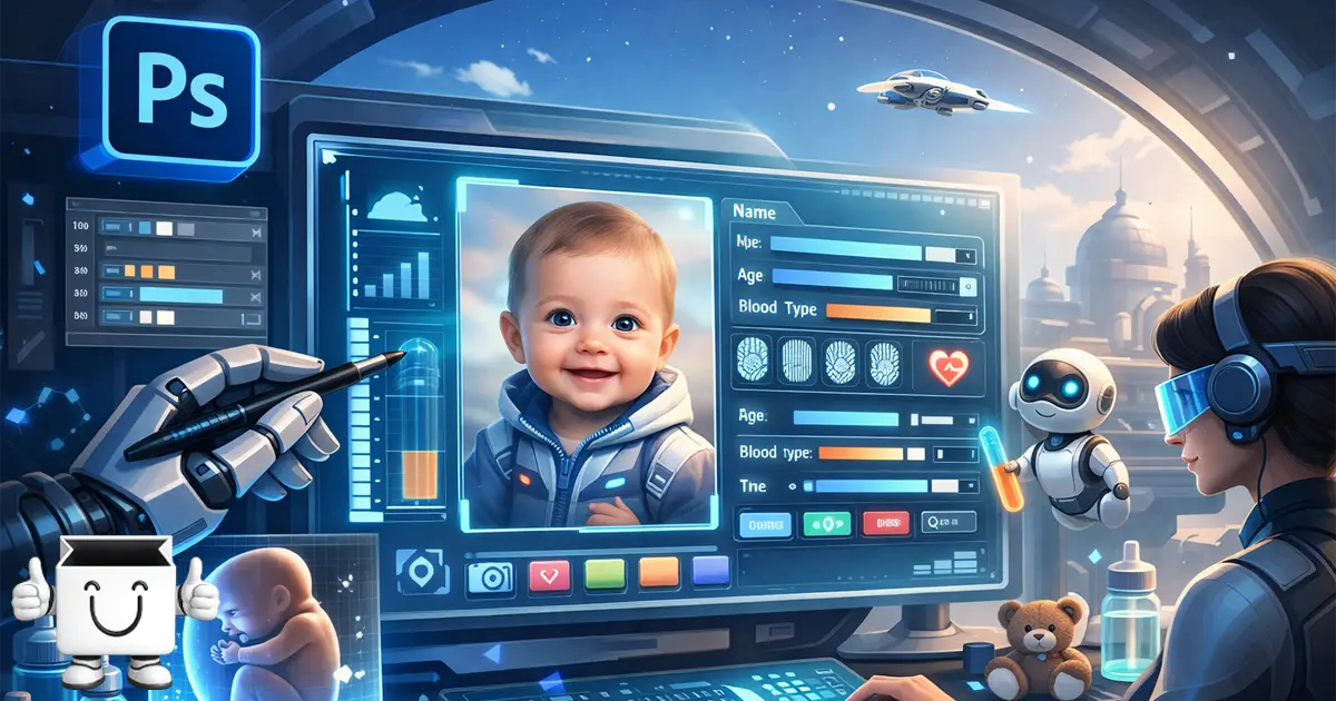 cara edit template biodata bayi psd