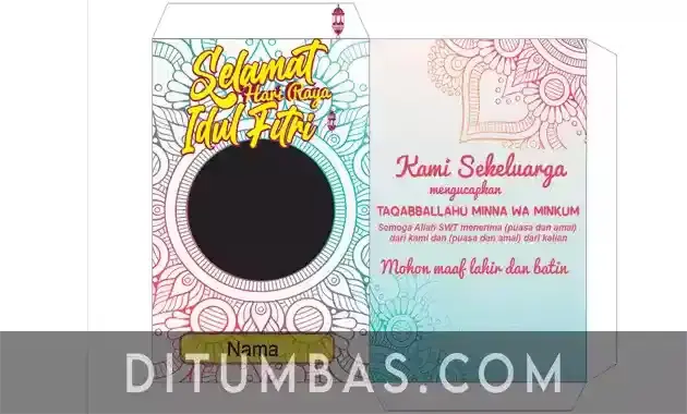 tampilan template amplop lebaran cdr